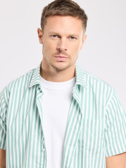 Armor Lux Cotton Regular Fit Stripe Shirt, Rayé Ivy - view 2, Rayé Ivy