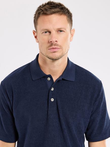 Armor Lux Cotton Regular Fit Short Sleeve Polo Shirt, Marine Deep - view 2, Marine Deep