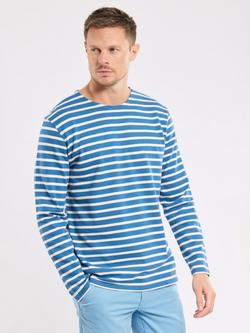 Armor Lux Cotton Striped Long Sleeve T-Shirt, Dark Blue/Nature - view 2, Dark Blue/Nature