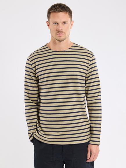 Armor Lux Cotton Striped Long Sleeve T-Shirt, Treehouse/Marine Dee, Treehouse/Marine Dee