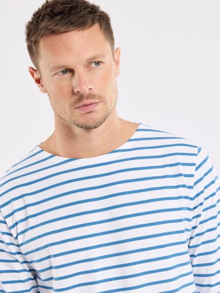 Armor Lux Cotton Striped Long Sleeve T-Shirt, Blanc/Dark Blue - view 2, Blanc/Dark Blue