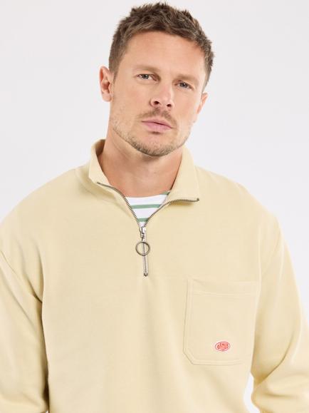 Armor Lux Cotton Half-Zip Sweatshirt, Gravel - view 2, Gravel