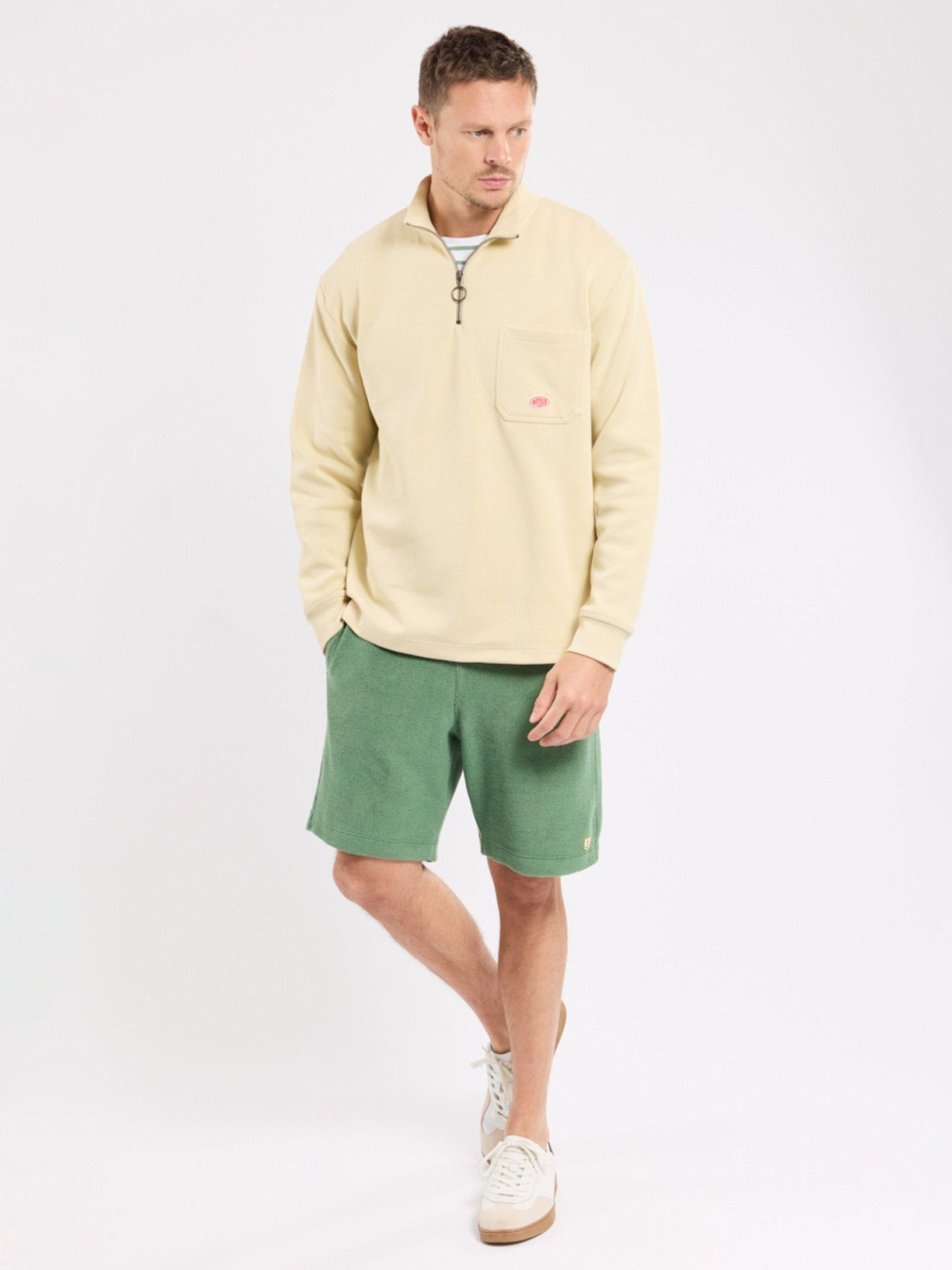 Product image 4 of 4, which shows Armor Lux Cotton Half-Zip Sweatshirt, Gravel, S