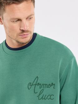 Armor Lux Cotton Stitch Logo Sweatshirt, Dark Ivy - view 2, Dark Ivy