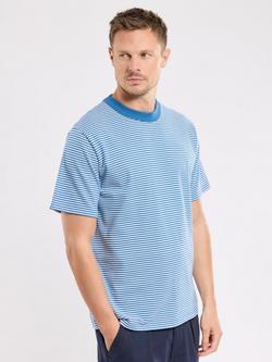 Armor Lux Cotton Regular Fit Short Sleeve Stripe T-Shirt, Dark Blue/Blanc, Dark Blue/Blanc
