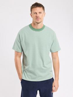 Armor Lux Cotton Regular Fit Short Sleeve Stripe T-Shirt, Ivy/Blanc, Ivy/Blanc