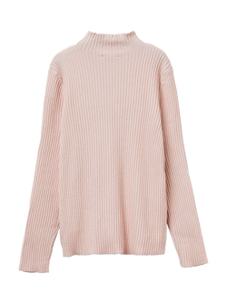 Benetton Kids' Cotton Blend High Neck Long Sleeved Jumper - view 2, Pink