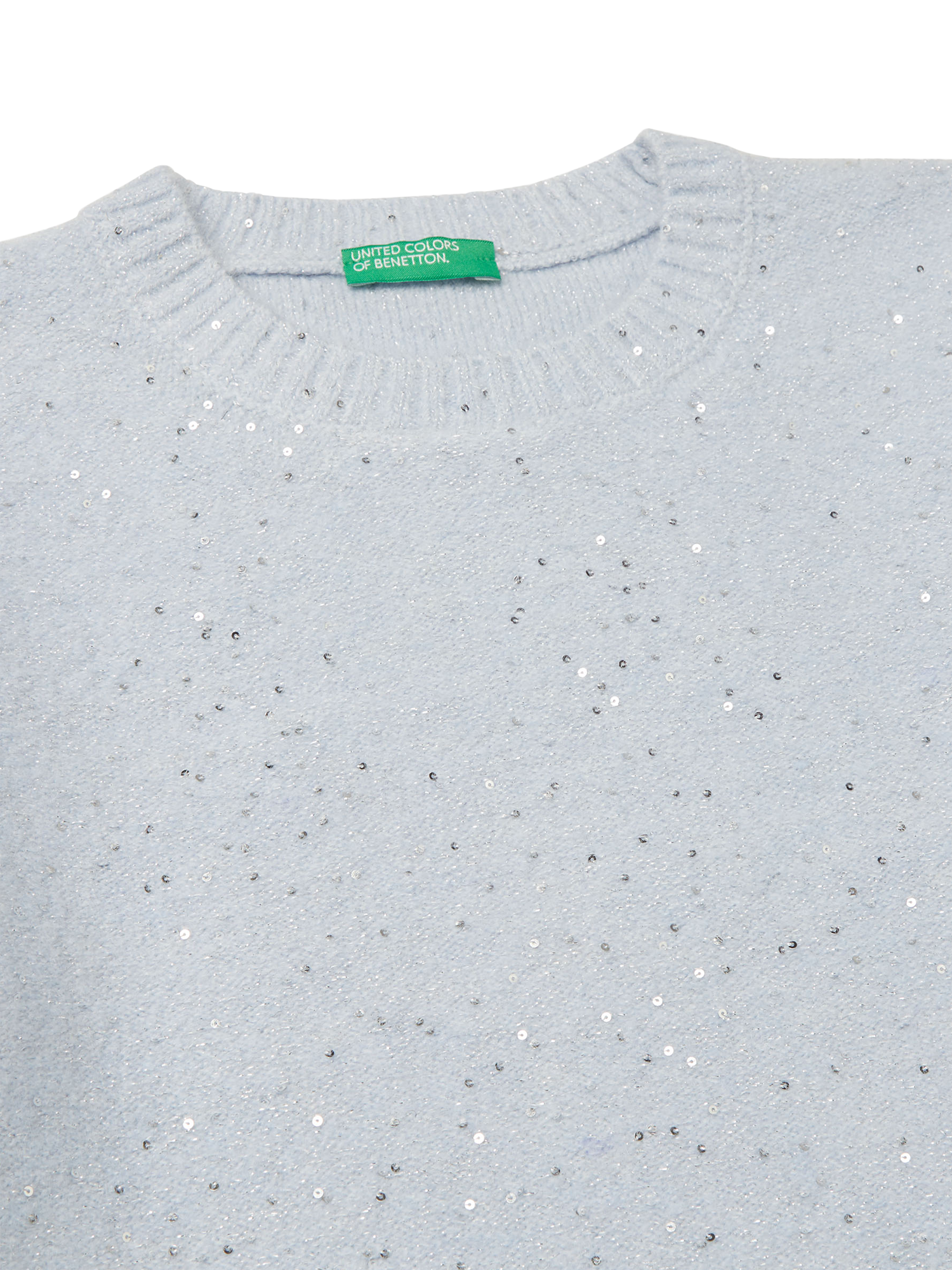 Product image 3 of 3, which shows Benetton Kids' Sequin Sweatshirt, Blue, 6-7 years