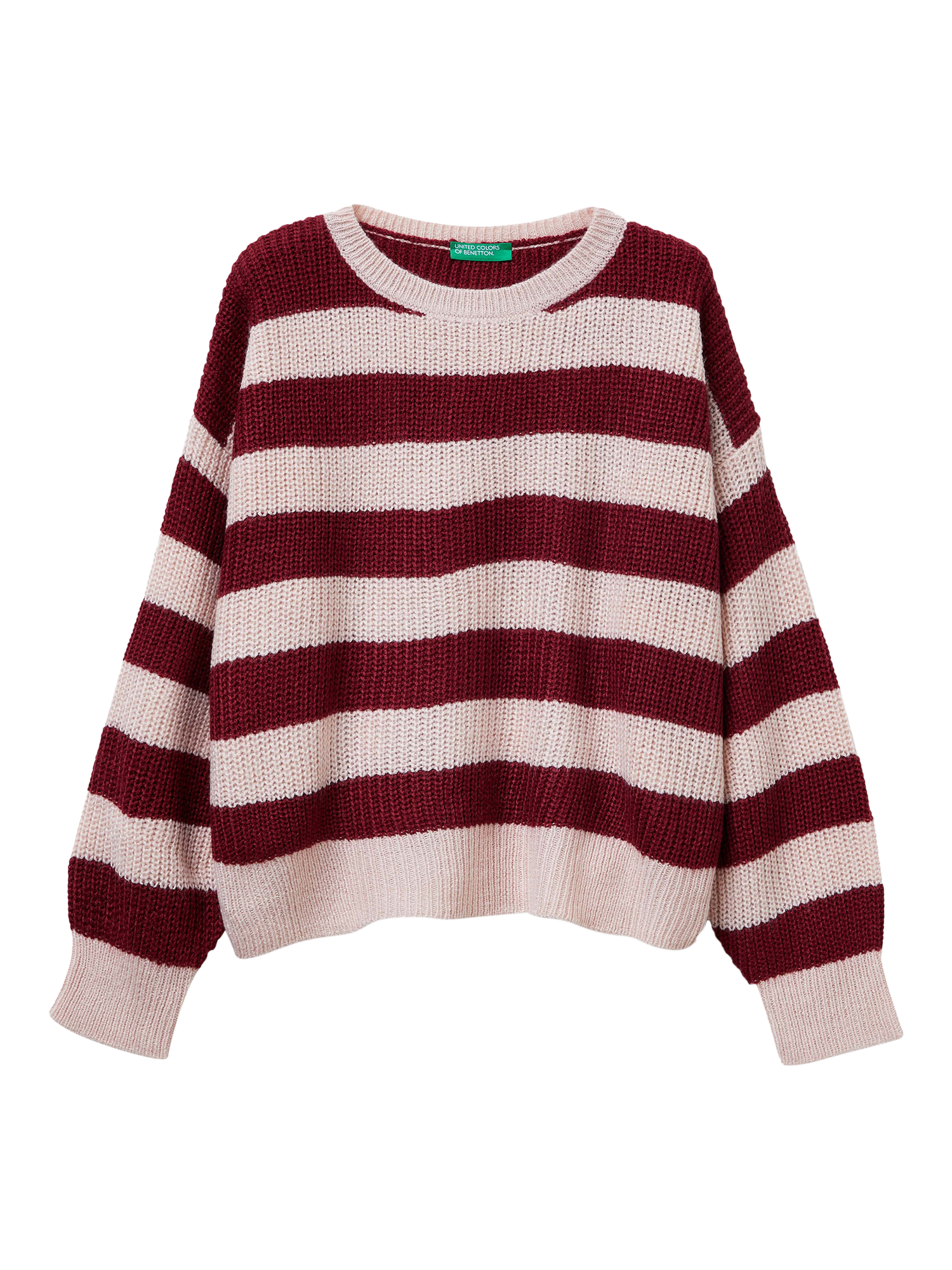 Product image 1 of 3, which shows Benetton Kids' Striped Knit Jumper, Brown, 6-7 years