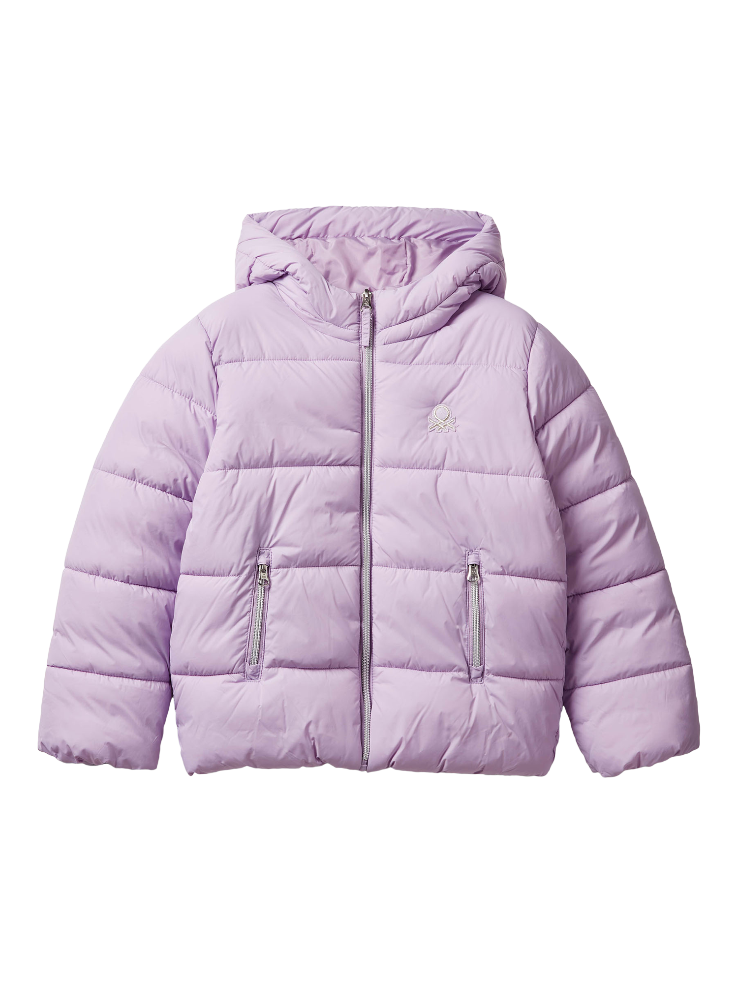 Product image 1 of 3, which shows Benetton Kids' Oversized Padded Jacket, Violet, 6-7 years
