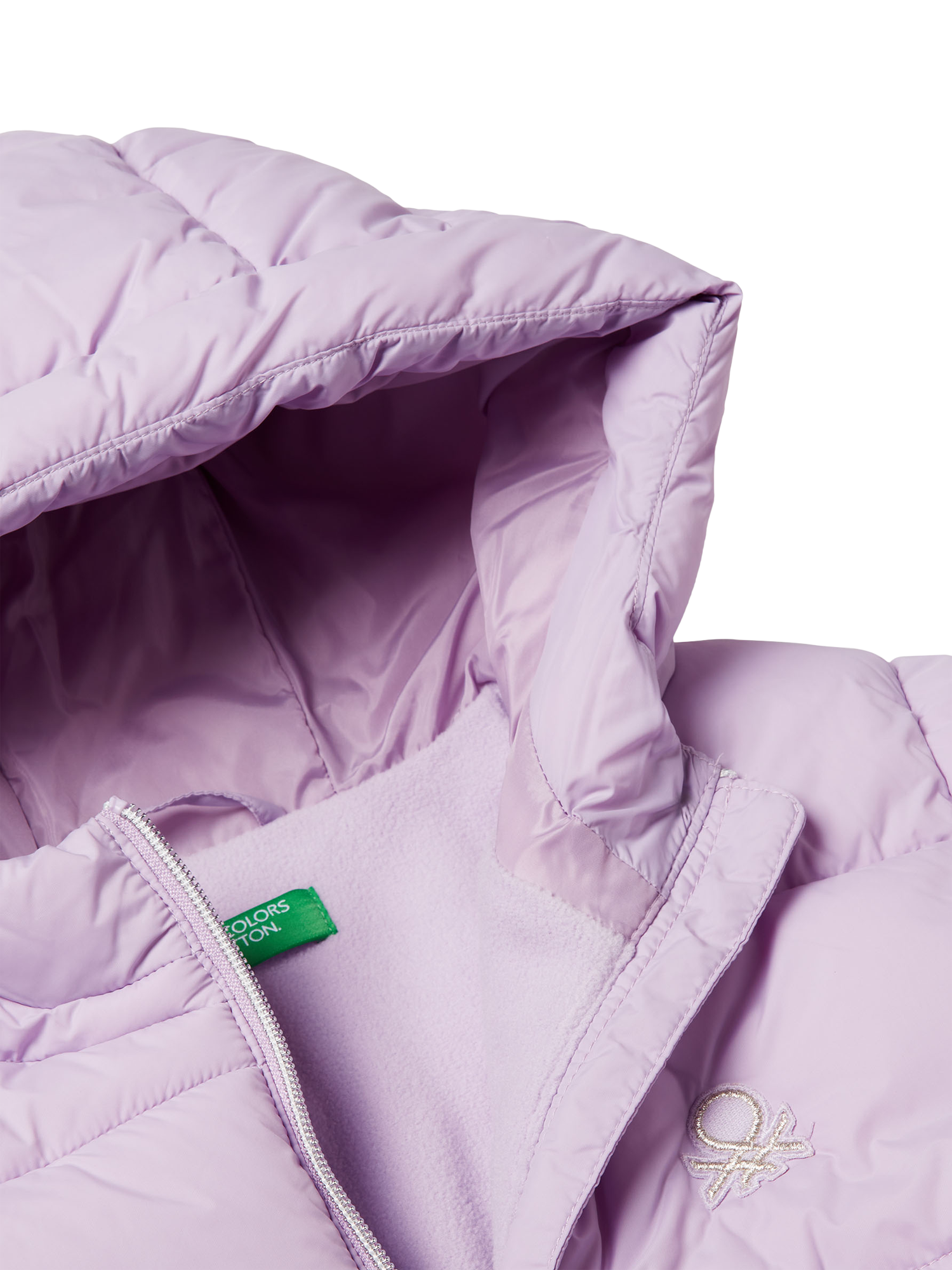 Product image 3 of 3, which shows Benetton Kids' Oversized Padded Jacket, Violet, 6-7 years