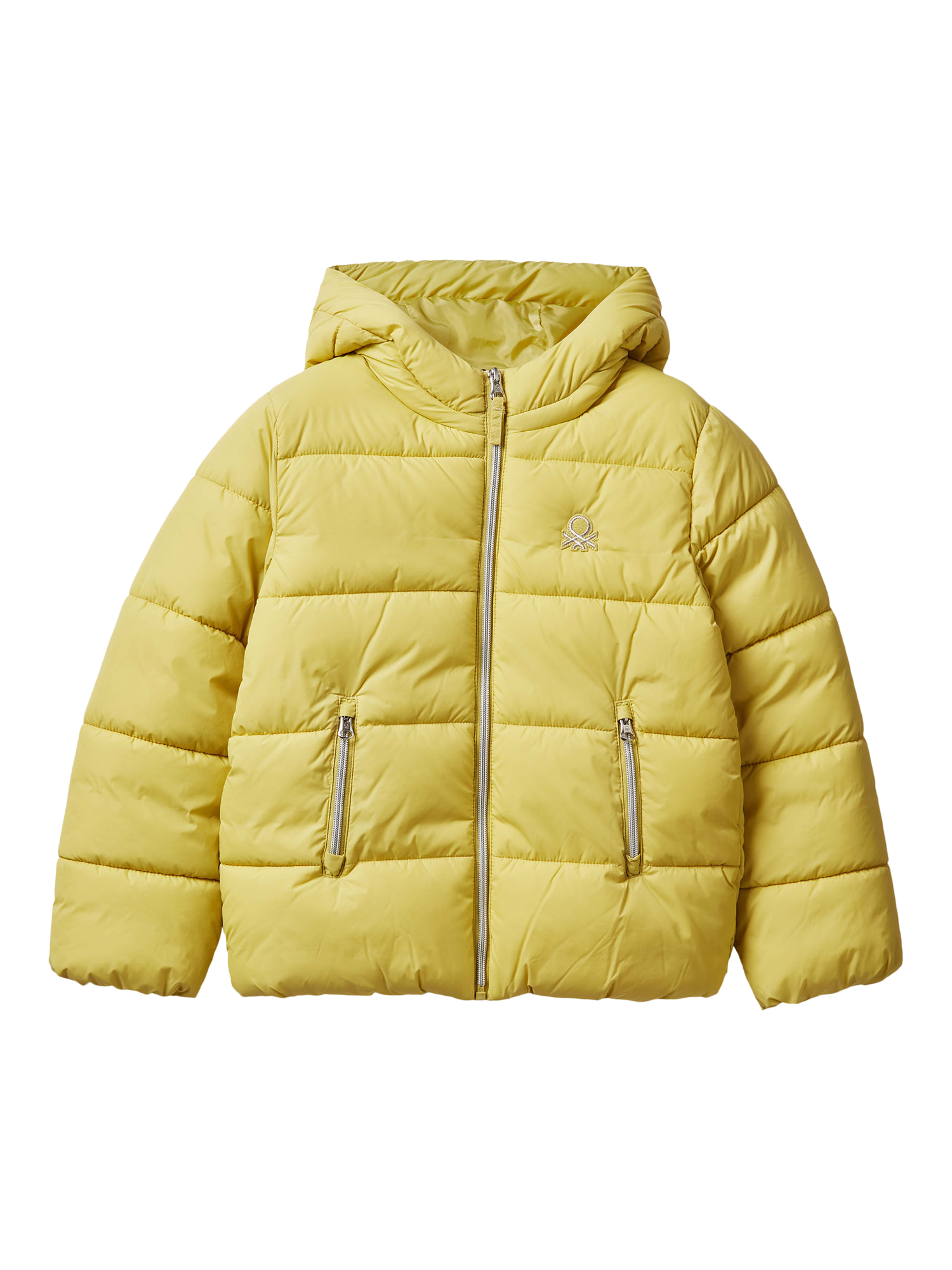 Product image 1 of 3, which shows Benetton Kids' Oversized Padded Jacket, Green, 6-7 years