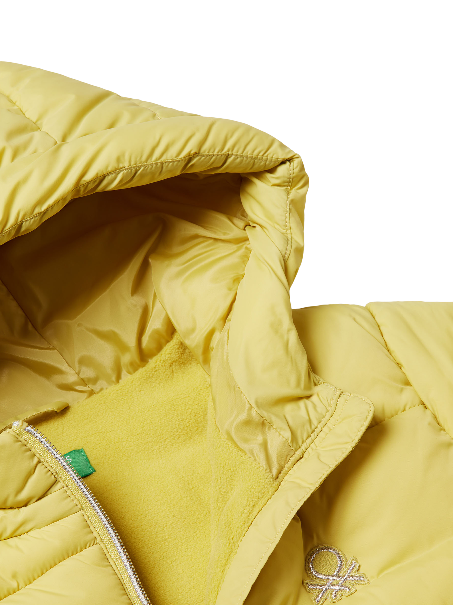 Product image 3 of 3, which shows Benetton Kids' Oversized Padded Jacket, Green, 6-7 years
