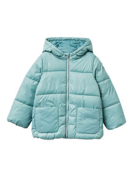 Benetton Kids' Hooded Puffer Jacket, Green