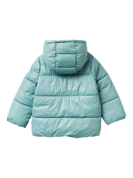 Benetton Kids' Hooded Puffer Jacket - view 2, Green