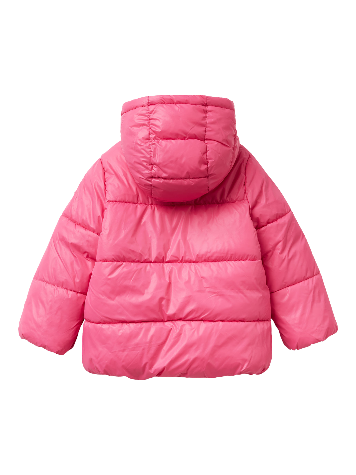 Product image 2 of 3, which shows Benetton Kids' Hooded Puffer Jacket, Pink, 18-24 months