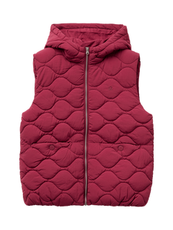 Benetton Kids' Quilted Gilet, Red, Red