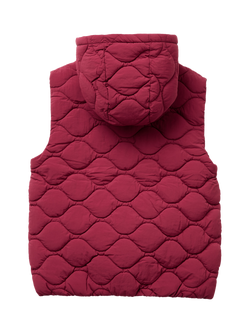 Benetton Kids' Quilted Gilet, Red - view 2, Red