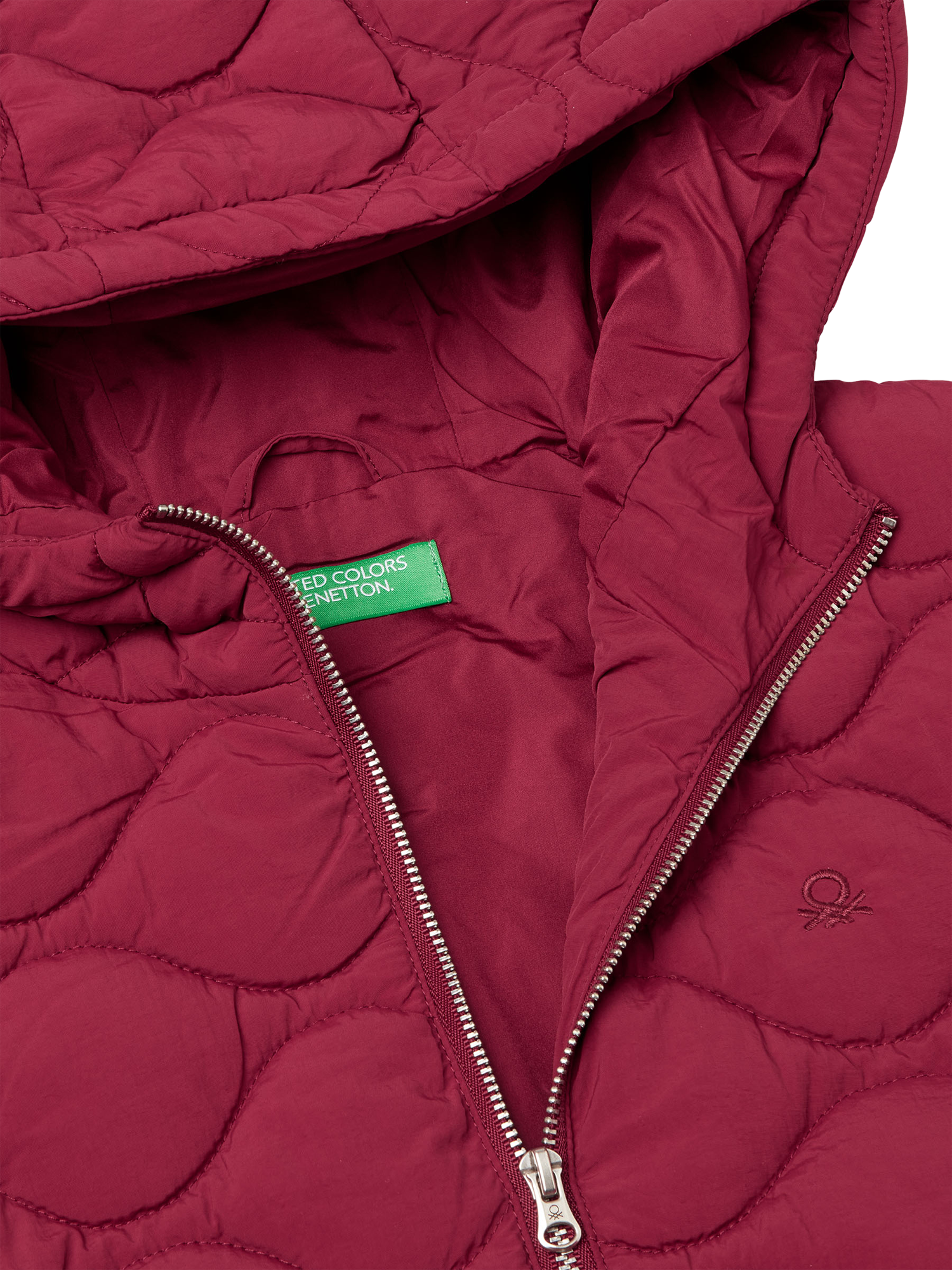 Product image 3 of 3, which shows Benetton Kids' Quilted Gilet, Red, 6-7 years