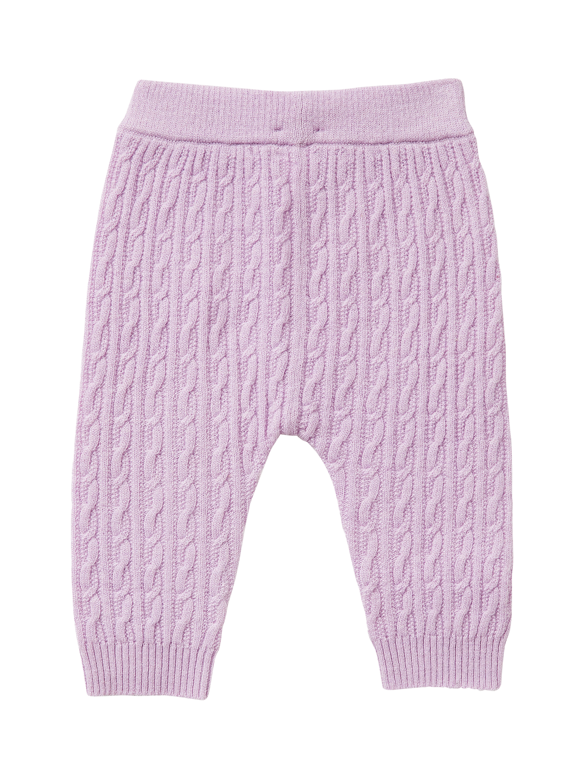 Product image 2 of 4, which shows Benetton Baby Cable Knit Trousers, Violet, 1-3 months