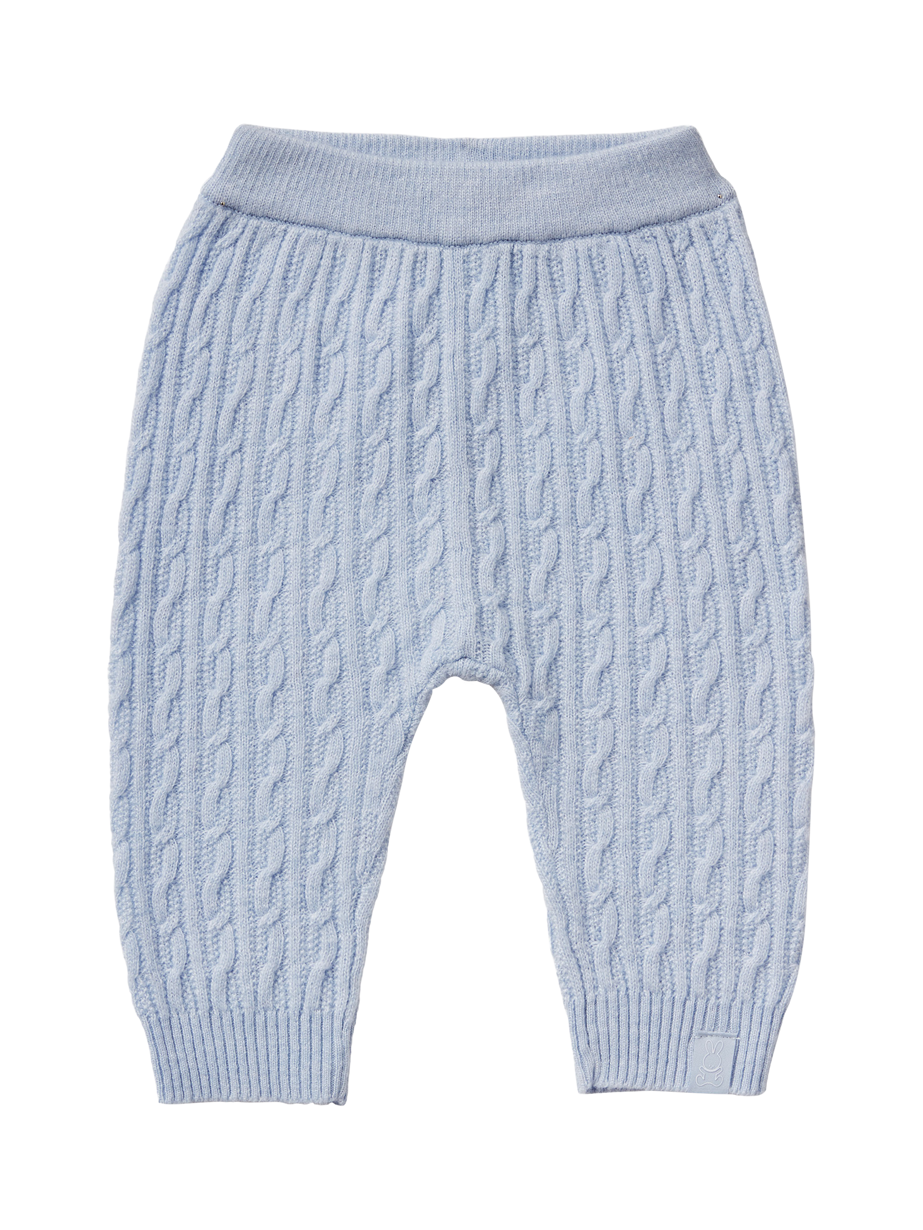 Product image 1 of 3, which shows Benetton Baby Cable Knit Trousers, Blue, 1-3 months