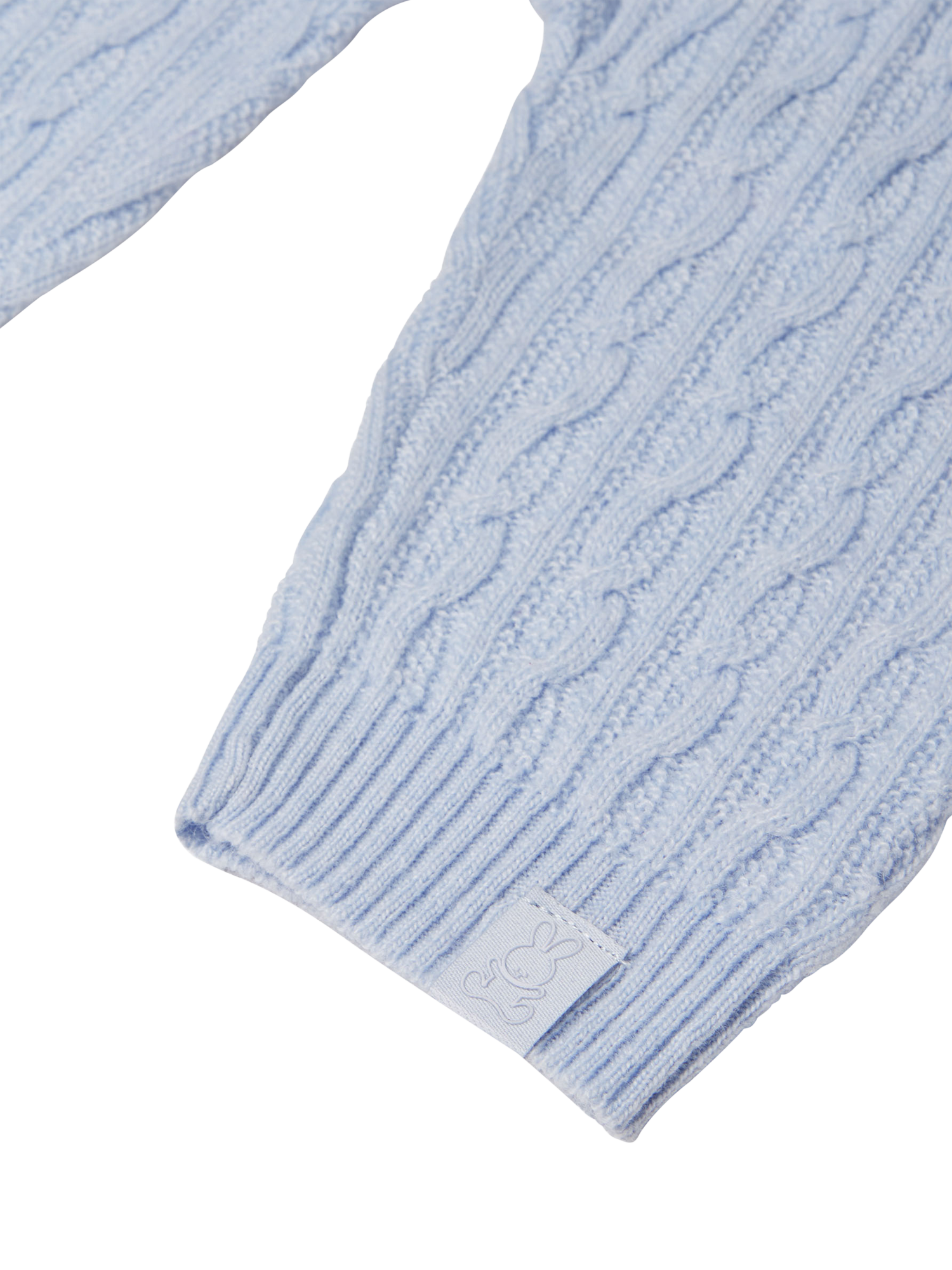 Product image 3 of 3, which shows Benetton Baby Cable Knit Trousers, Blue, 1-3 months