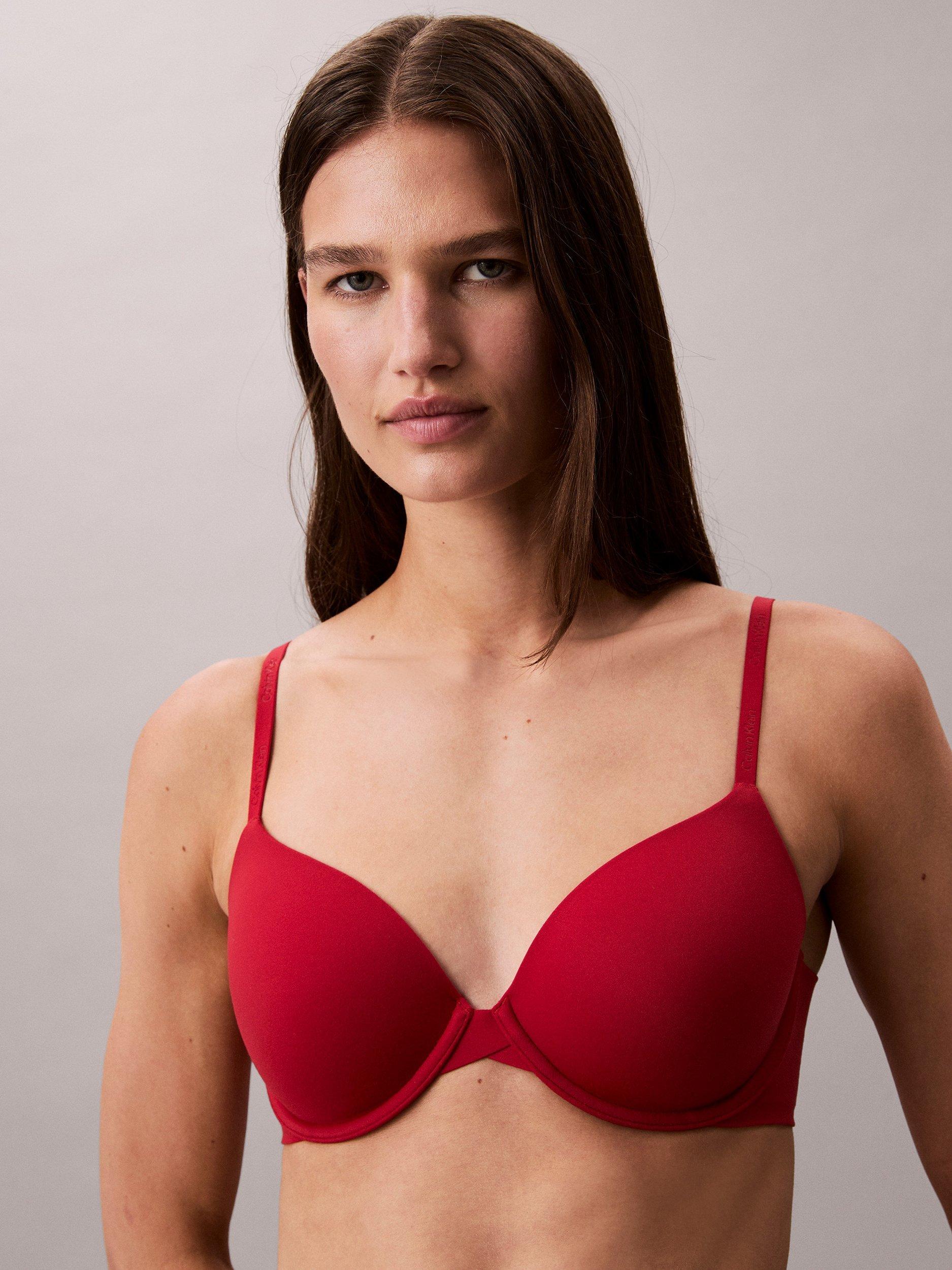 Product image 4 of 5, which shows Calvin Klein Perfectly Fit Lightly Lined Full Coverage Bra, Red Stamp, 34A