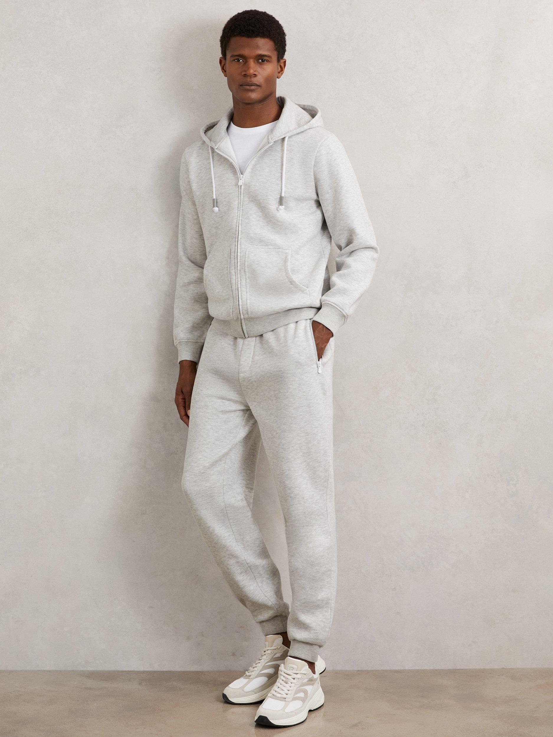 Product image 1 of 5, which shows Reiss Finch Drawstring Joggers, Grey, XS