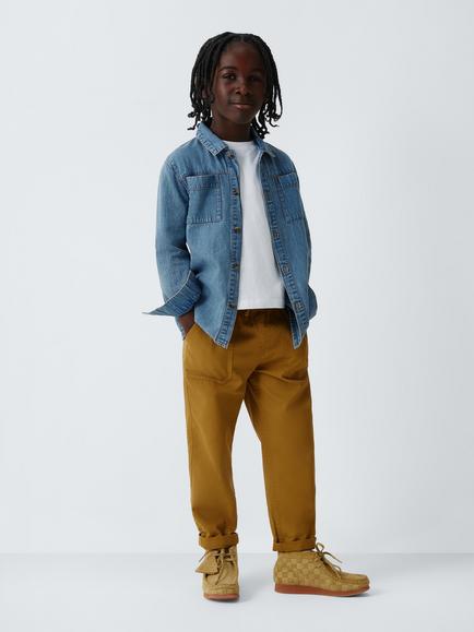 John Lewis Kids' Patch Pocket Denim Shirt, Blue - view 2, Blue