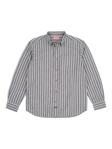 Dubbleware Cotton Regular Fit Stripe Shirt, Denim Grey, Denim Grey