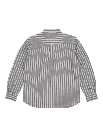 Dubbleware Cotton Regular Fit Stripe Shirt, Denim Grey - view 2, Denim Grey