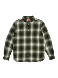 Dubbleware Cotton Regular Fit Check Work Shirt, Green Plaid, Green Plaid