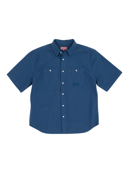 Dubbleware Cotton Regular Fit Striped Denim Shirt, Denim Stripe, Denim Stripe