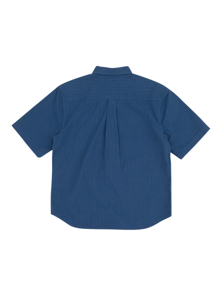 Dubbleware Cotton Regular Fit Striped Denim Shirt, Denim Stripe - view 2, Denim Stripe