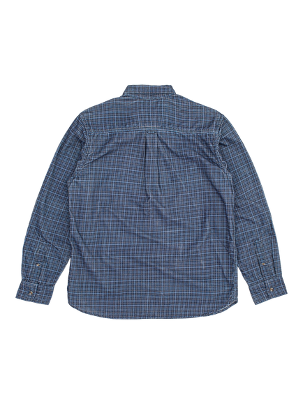 Dubbleware Cotton Regular Fit Check Work Shirt, Box Cord Navy - view 2, Box Cord Navy