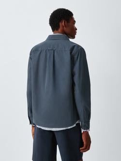 Kin Topstitch Cotton Shirt - view 2, Blue