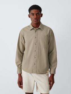 Kin Topstitch Cotton Shirt, Sand