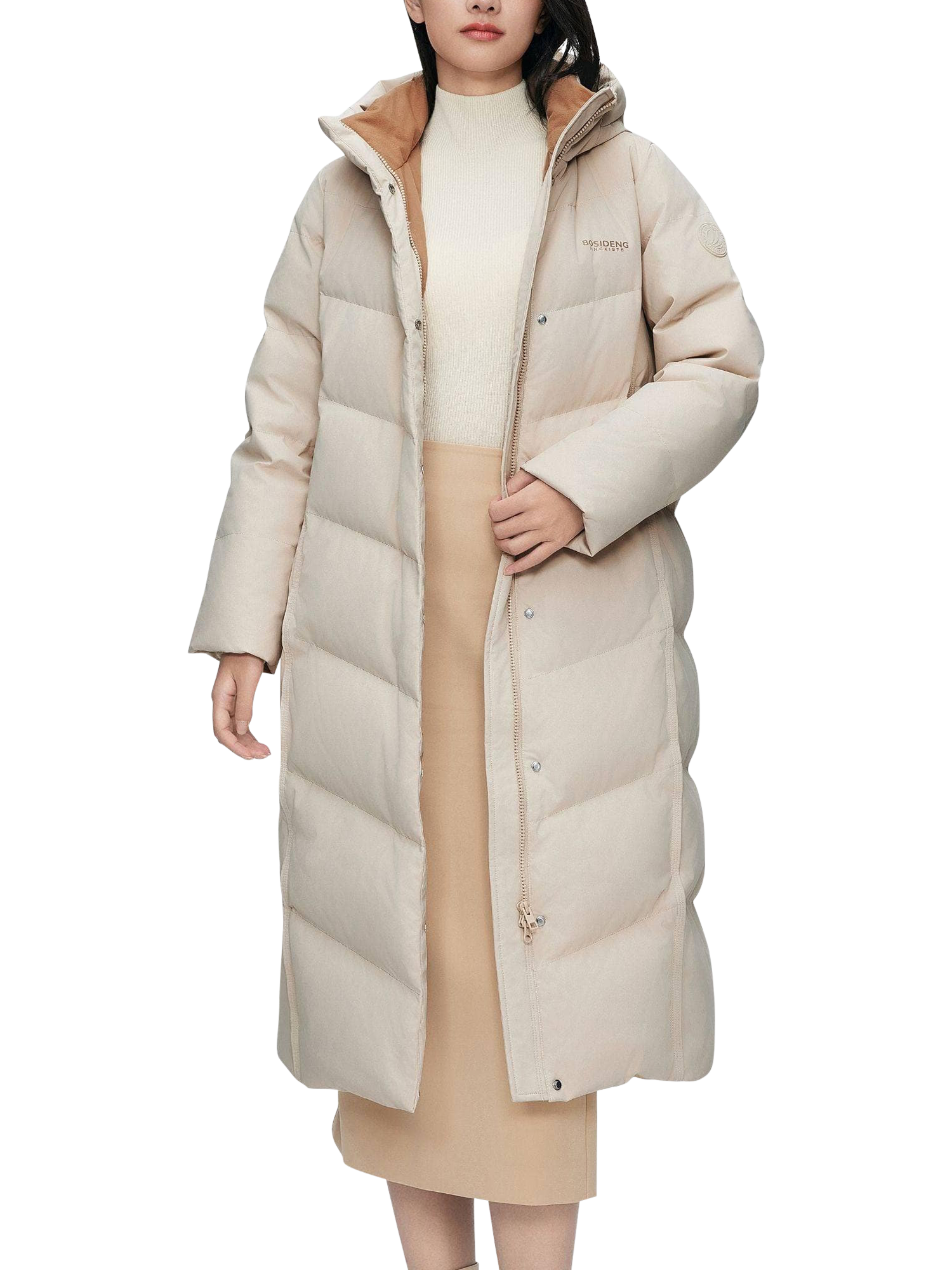 Product image 1 of 5, which shows Bosideng Padded Windproof Full Length Coat, Sunshine Rice, 4