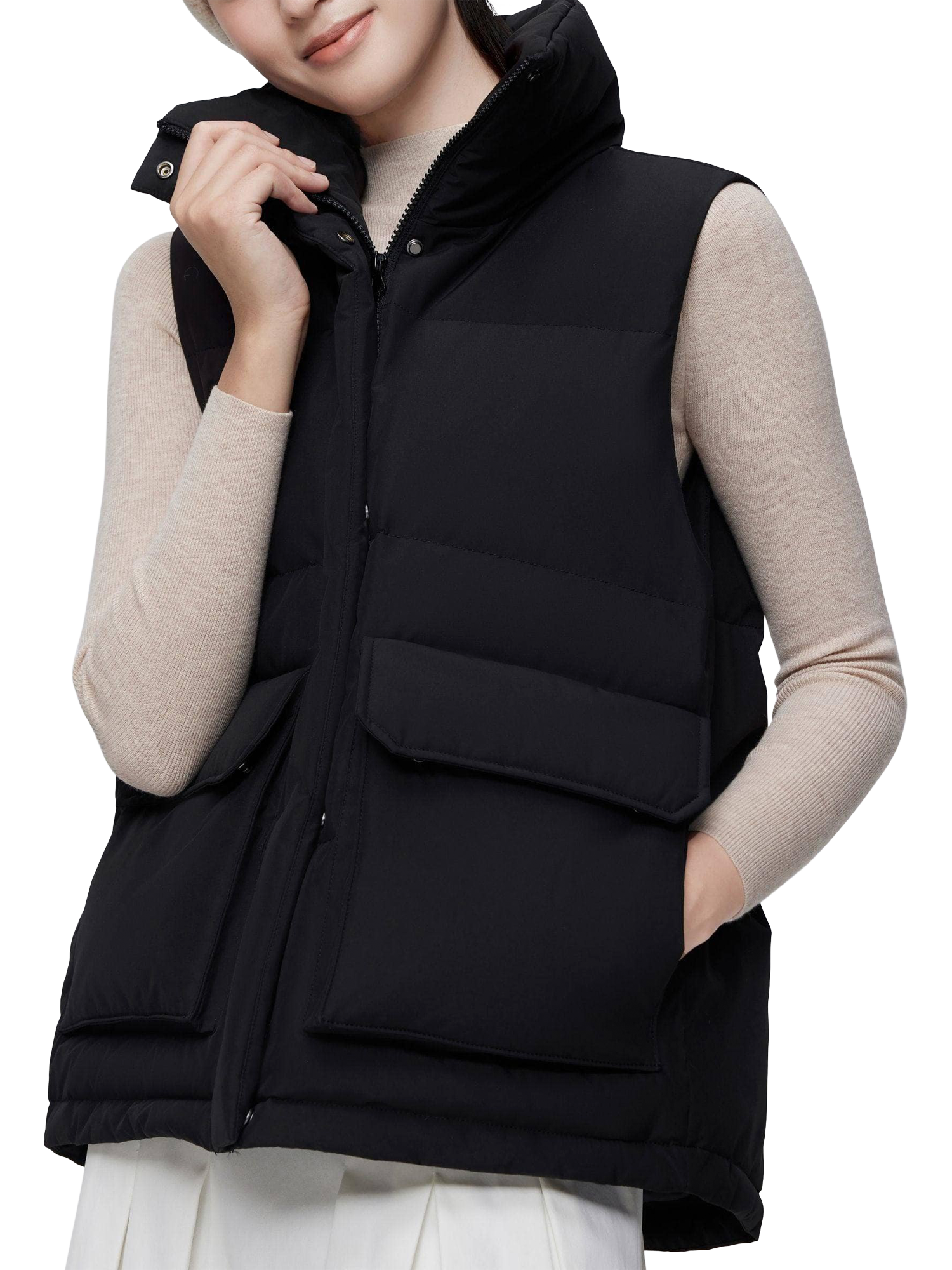 Product image 5 of 5, which shows Bosideng Unisex Classic Oversized Down Gilet, Black, XXS