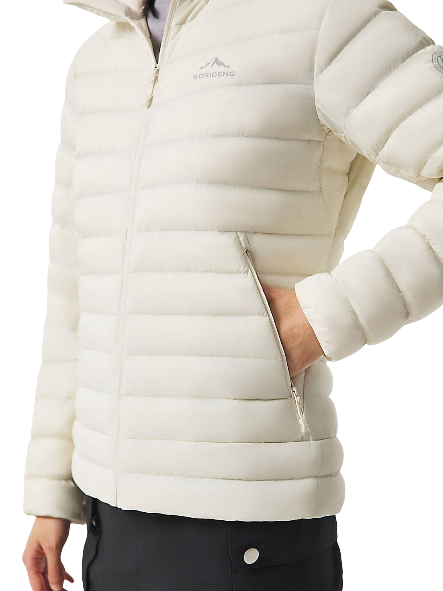 Product image 5 of 5, which shows Bosideng Hooded Goose Down Waterproof Jacket, Sand, 12