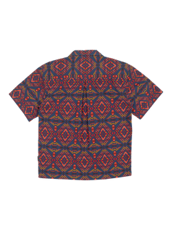 Pendleton Cotton Regular Fit Bandana Print Camp Collar Shirt - view 2, Red/Navy