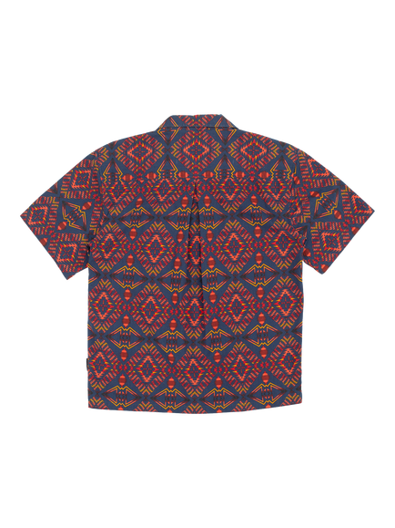 Pendleton Cotton Regular Fit Bandana Print Camp Collar Shirt - view 2, Red/Navy