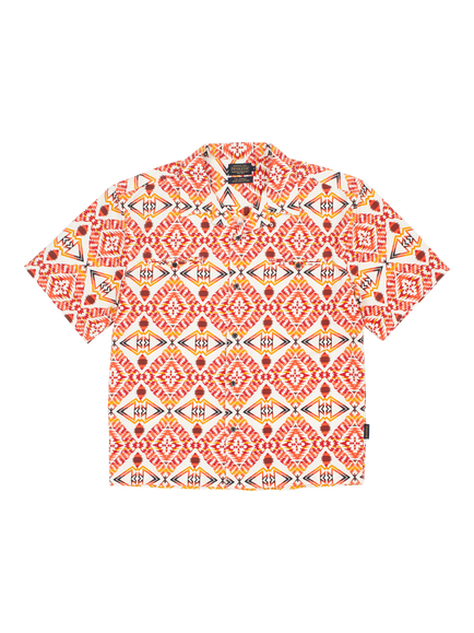 Pendleton Cotton Regular Fit Bandana Print Camp Collar Shirt, Cream