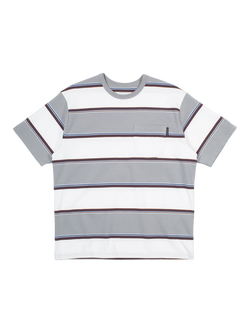 Pendleton Cotton Regular Fit Short Sleeve Stripe T-Shirt, White / Grey Stripe