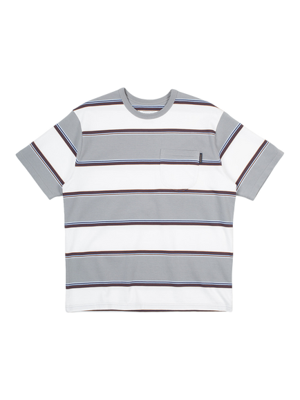 Pendleton Cotton Regular Fit Short Sleeve Stripe T-Shirt, White / Grey Stripe
