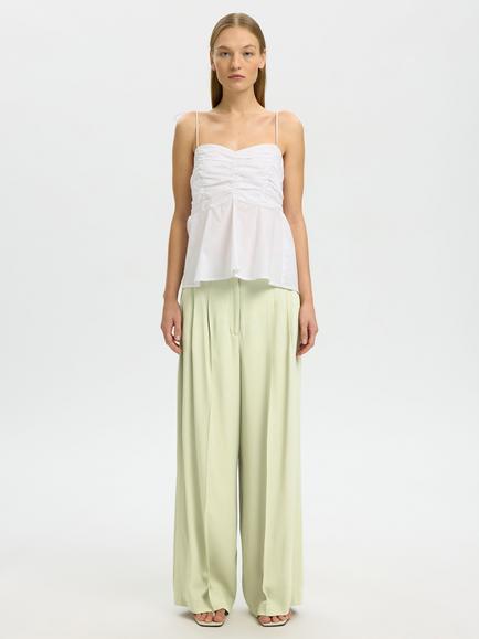 Selected Extra Wide Leg Trousers, Lime, Lime
