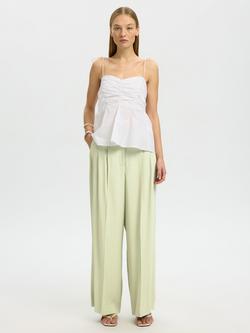 Selected Extra Wide Leg Trousers, Lime - view 2, Lime