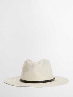 Barbour Evelyn Leather Trim Trilby Hat, Ecru, Ecru