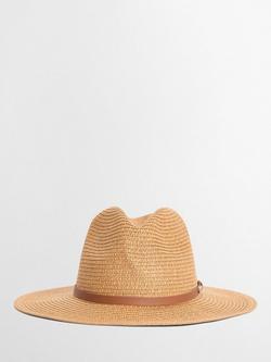Barbour Evelyn Leather Trim Trilby Hat, Tan, Tan
