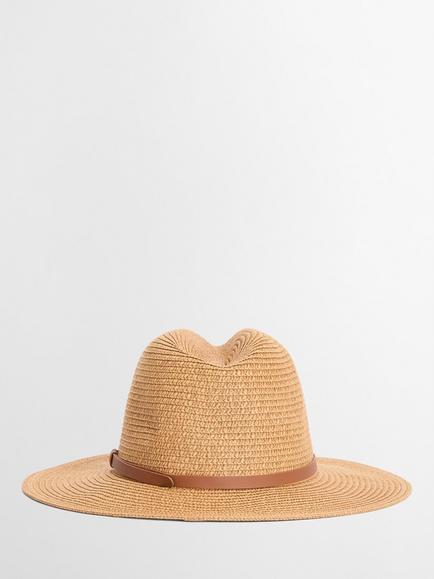 Barbour Evelyn Leather Trim Trilby Hat, Tan - view 2, Tan